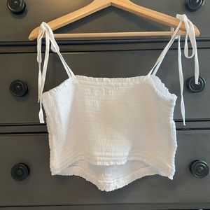 Abercrombie and Fitch White Crop Tank Top
